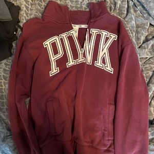 PINK maroon 3/4 zip